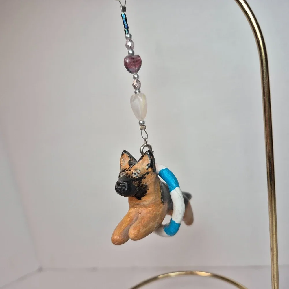 German Shepherd GSD Agility Jumping Thru Tire Jump Ornament Hanger 3
